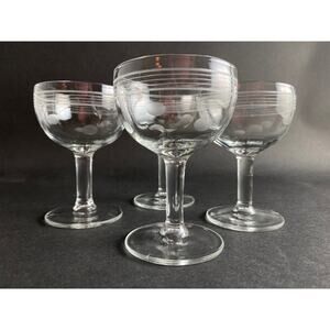 Set of 4 Vintage Cordial/Liquor Glasses | Retro Stemware